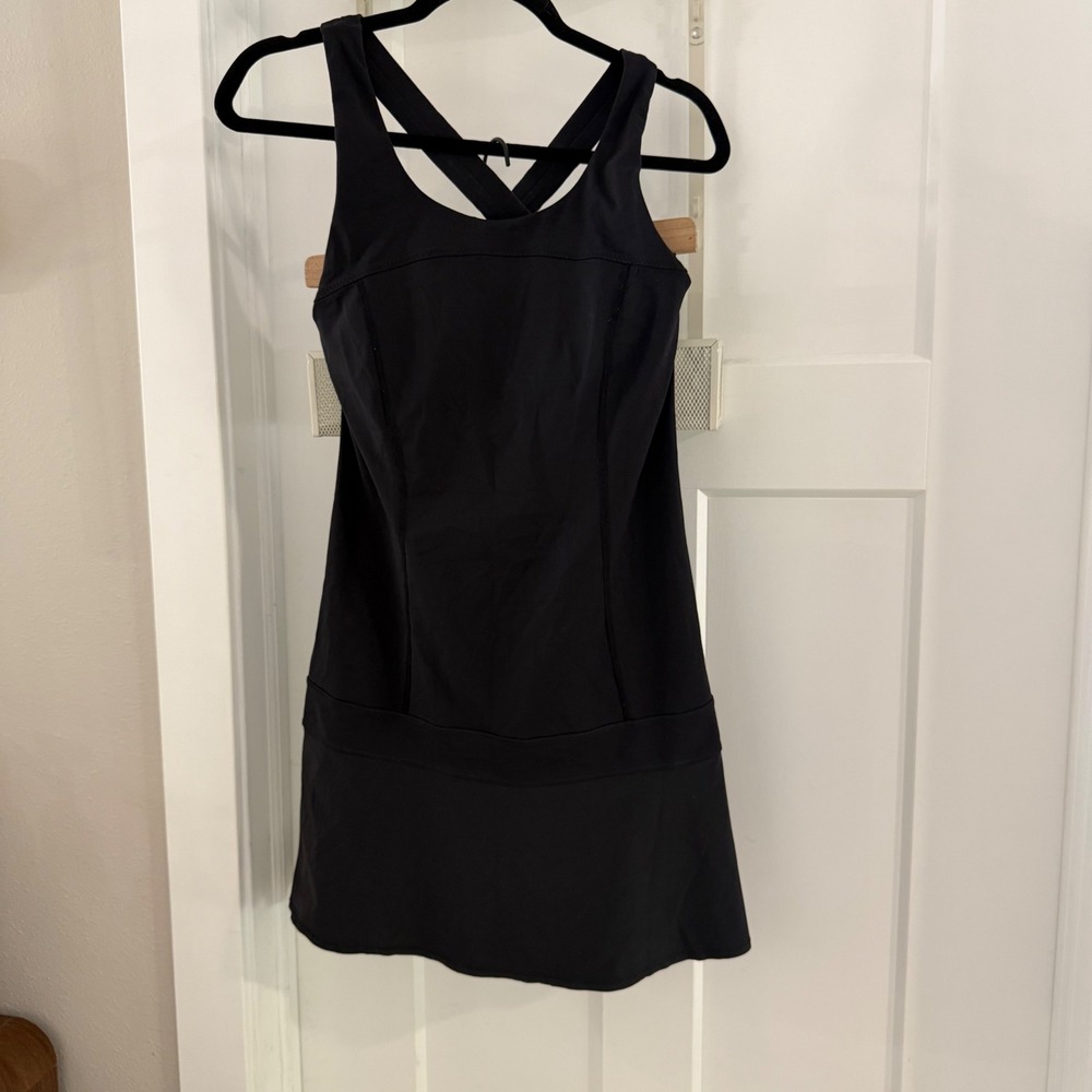Lululemon Hot Hitter Dress Black Power Luxtreme Tennis Athletic Estimated size 6